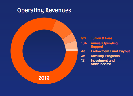 A pie-chart breakdown of Latins revenue in 2019, per their annual report
