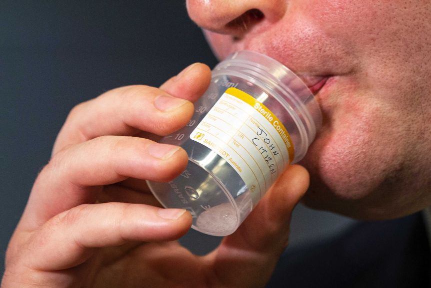 Image of saliva test from ABC News site