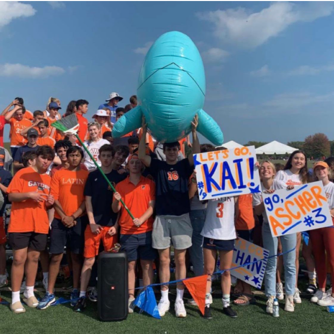 Spirited spectators at Latins homecoming soccer and field hockey games