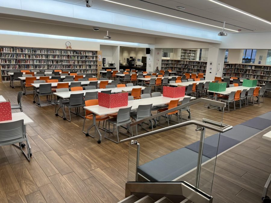 The voting booths inside the Learning Commons, where the anonymous voting took place.