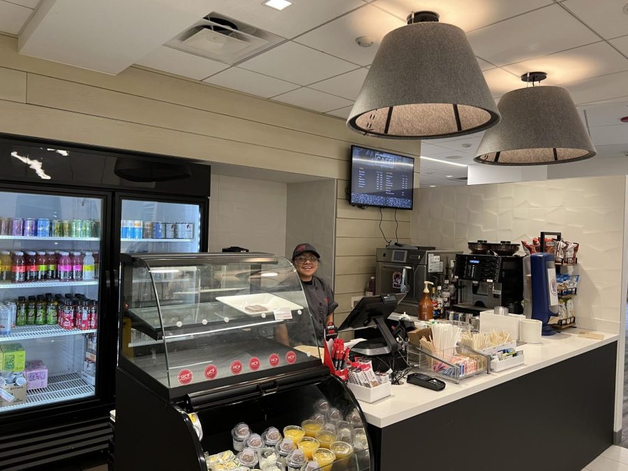 Ms. Huerta prepares to close the kiosk after the notorious 3 p.m. Middle School rush. The pastries have been raided.