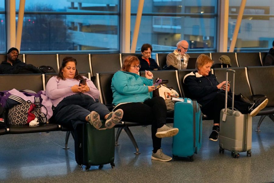 Travelers wait for flight at Chicago Midway International Airport.