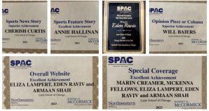 The Forum received a number of awards this year from the Scholastic Press Association of Chicago, through Northwestern’s Medill School of Journalism.