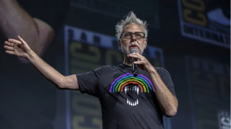 James Gunn speaks onstage at the 2022 San Diego Comic-Con.
