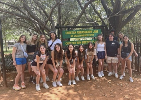 Latin students visiting an animal sanctuary in South Africa.