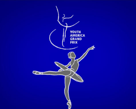 The YAGP logo features a ballet dancer, representing their main competition style—ballet. YAGP stage backdrops highlight their logo on top of a recognizable shade of blue.