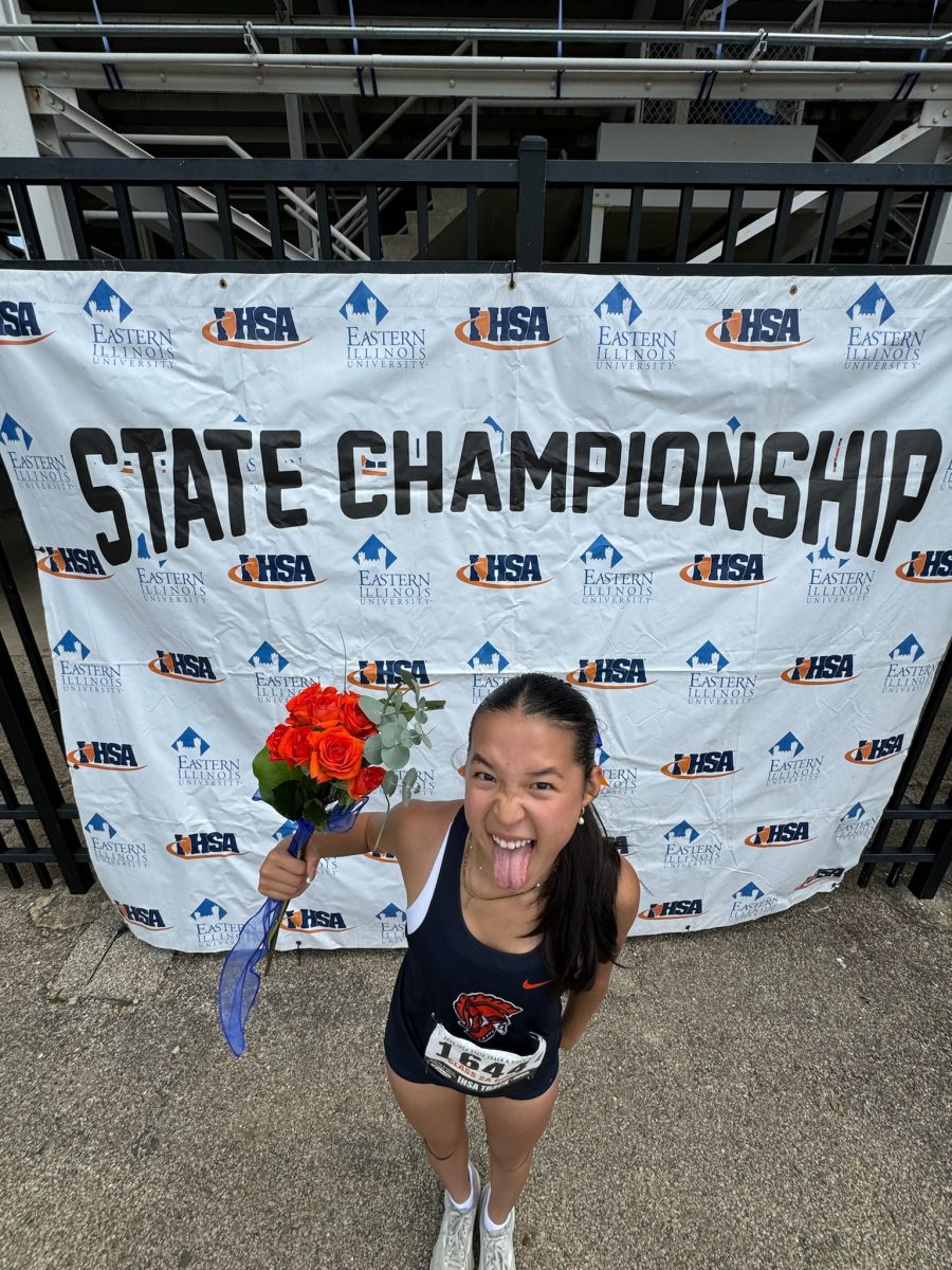 Vivian at the IHSA State Championship for Track and Field