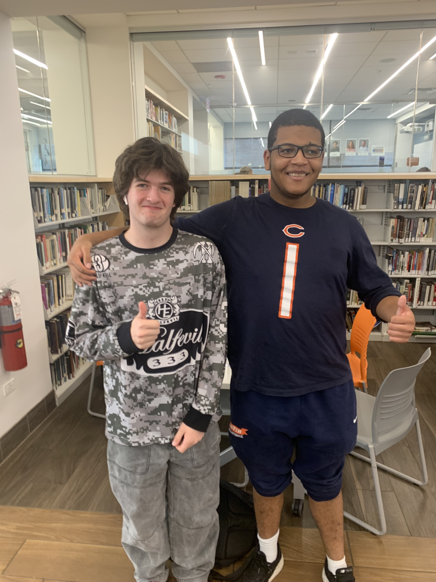 Juniors Clark Scroggins and Ralu Nzelibe rock jerseys for Jersey Day.