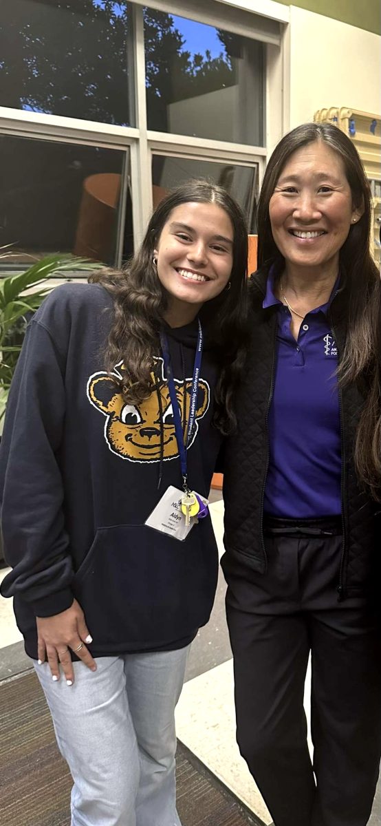 Junior Aidyn Jones with Dr. Cindy Chang, the varsity athletics physician at UC Berkeley.