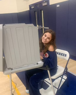 Senior Ellie Anderson voting for the first time in the 2024 election.