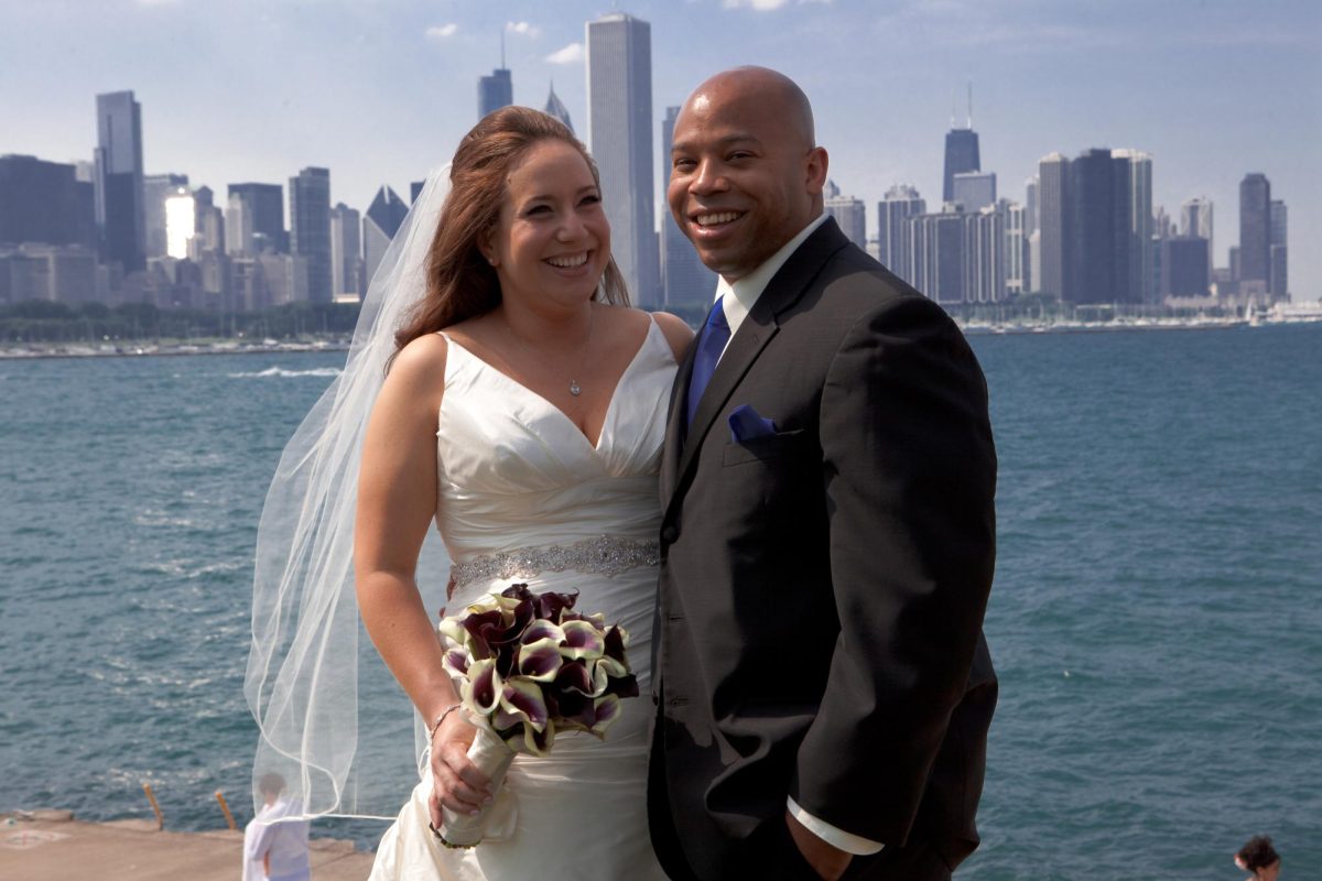 Ryan Allen '95 and Andrea Allen '99 enjoying their wedding day.