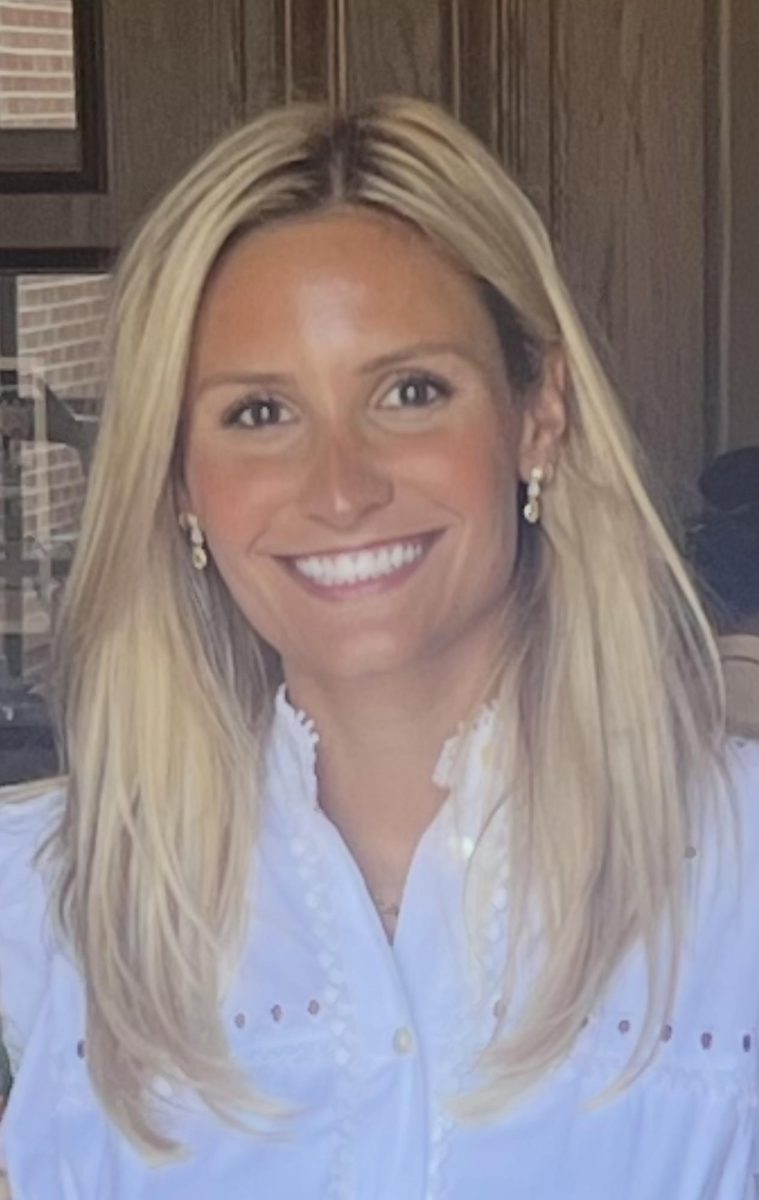 Upper School Learning Resources specialist Brianna Malin stands at her bridal shower.