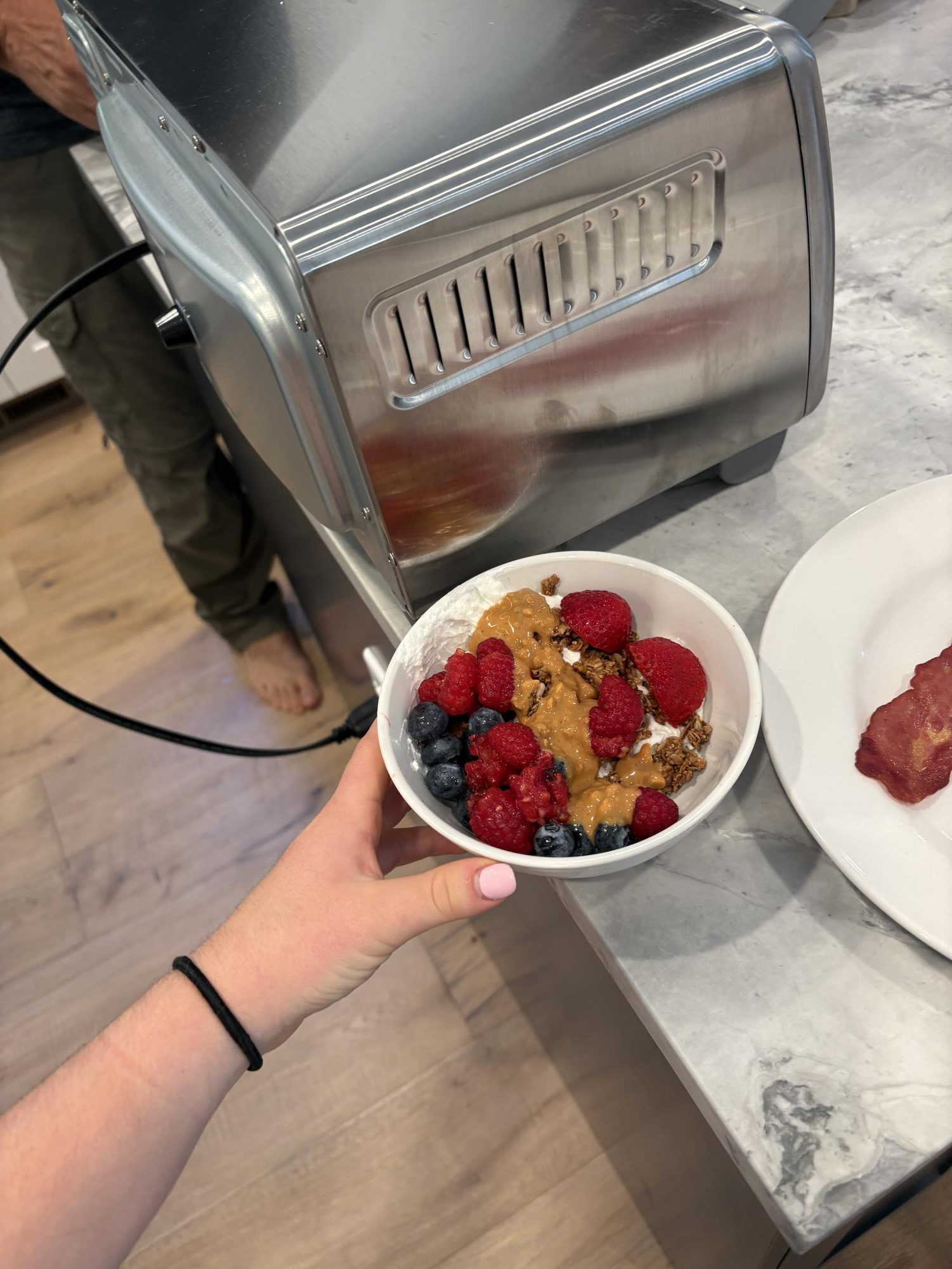 A high-protein yogurt bowl made for breakfast.