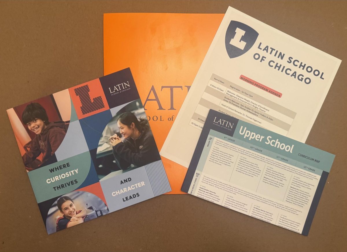 Upper School curriculum map and other admissions materials shared with prospective families.