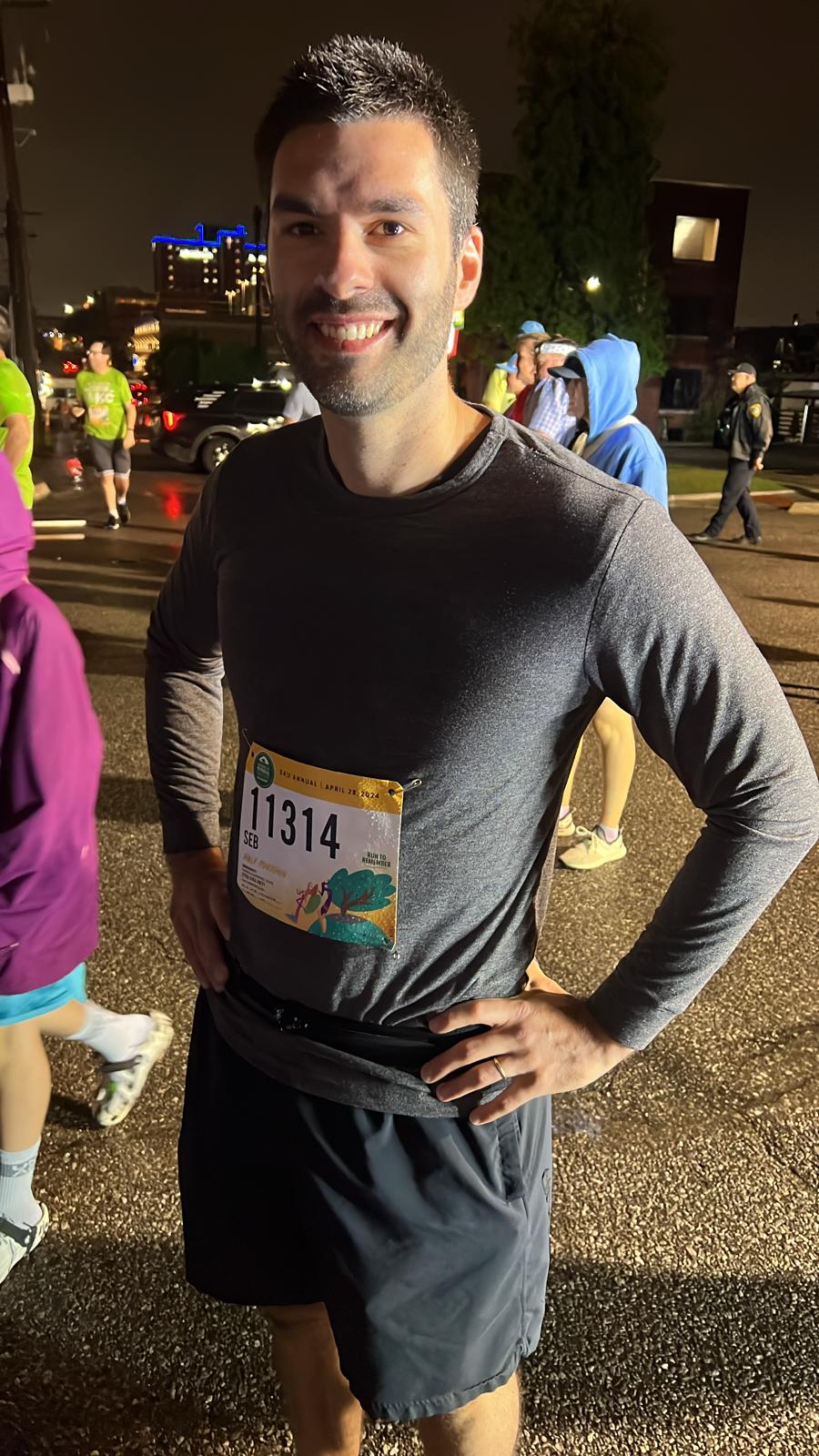 Sébastien Caux before running the Oklahoma City marathon in 2024.