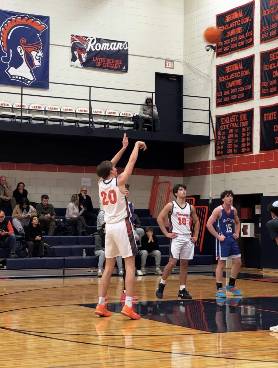 Liam shoots a free throw.