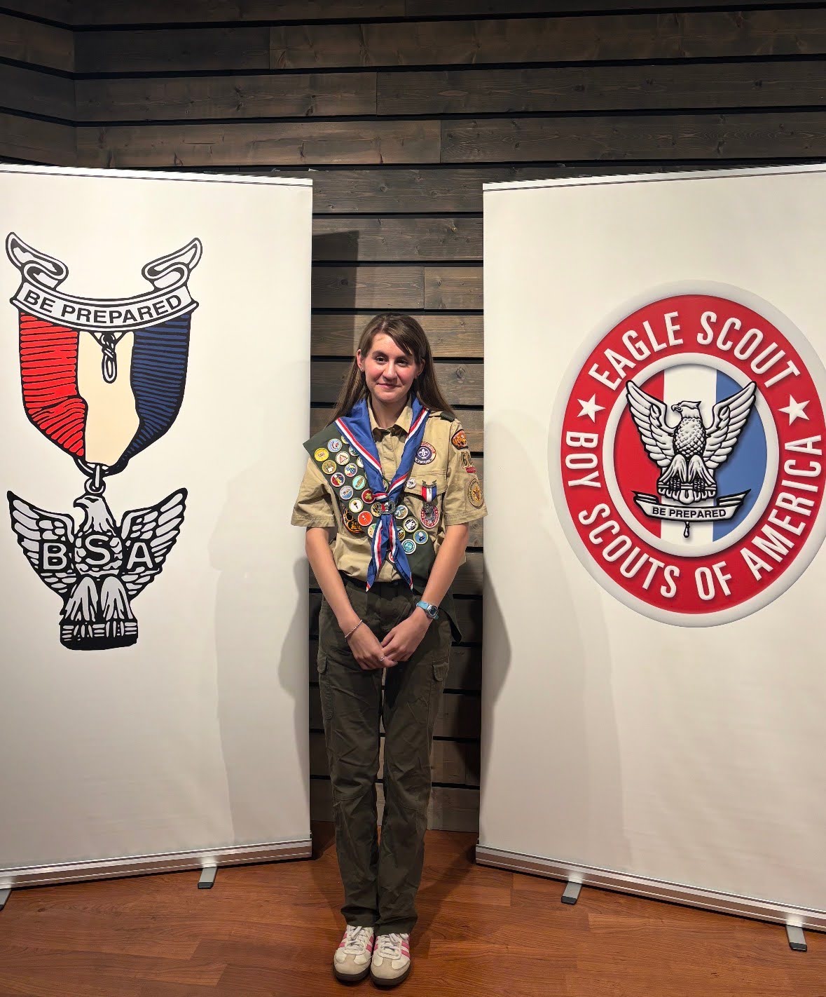Senior Ava Nelson at the Eagle Scout Court of Honor.