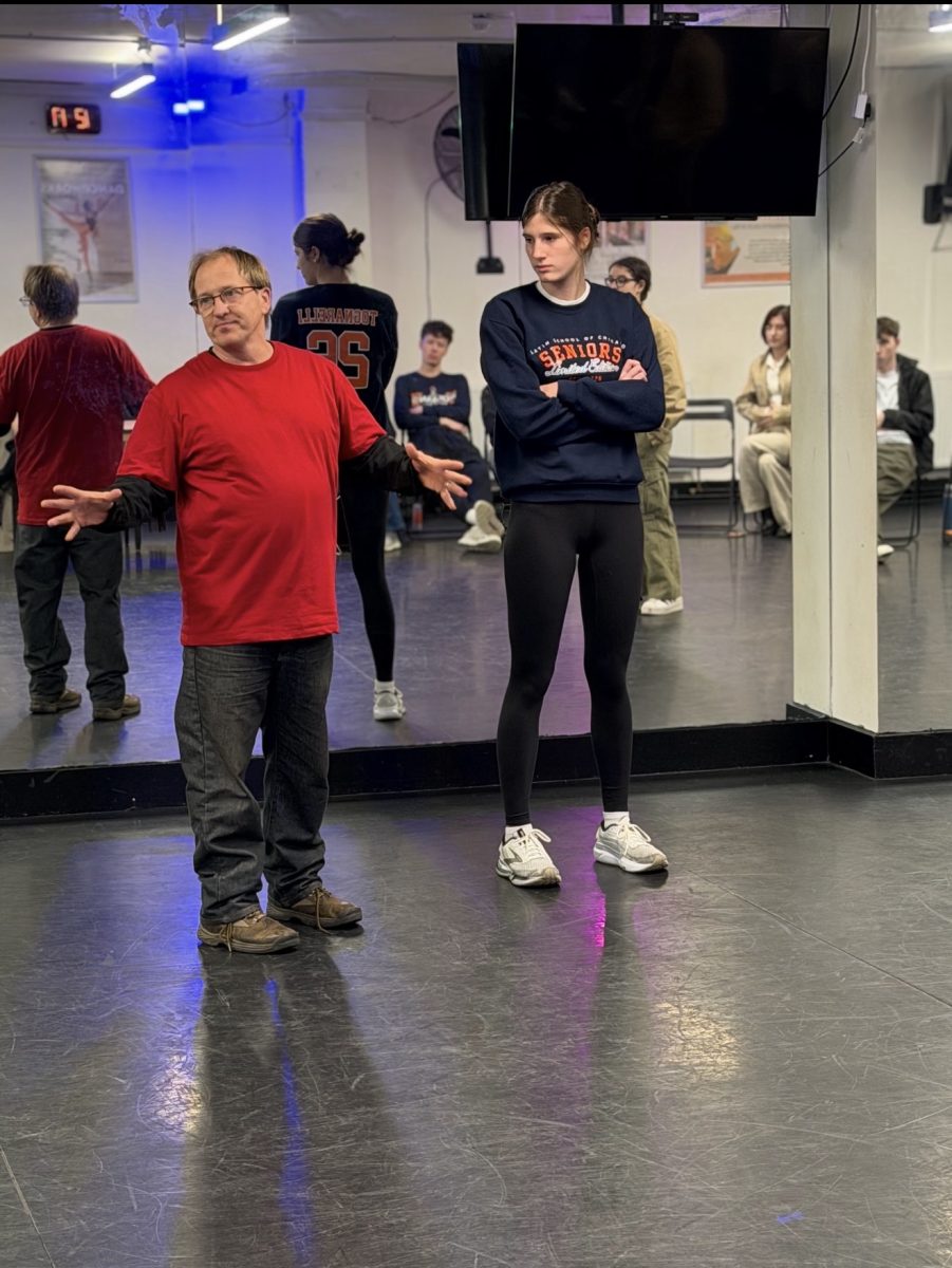 Senior Carolena Tognarelli receives feedback from West End professional Cory English on her monologue from the movie "Stand By Me."