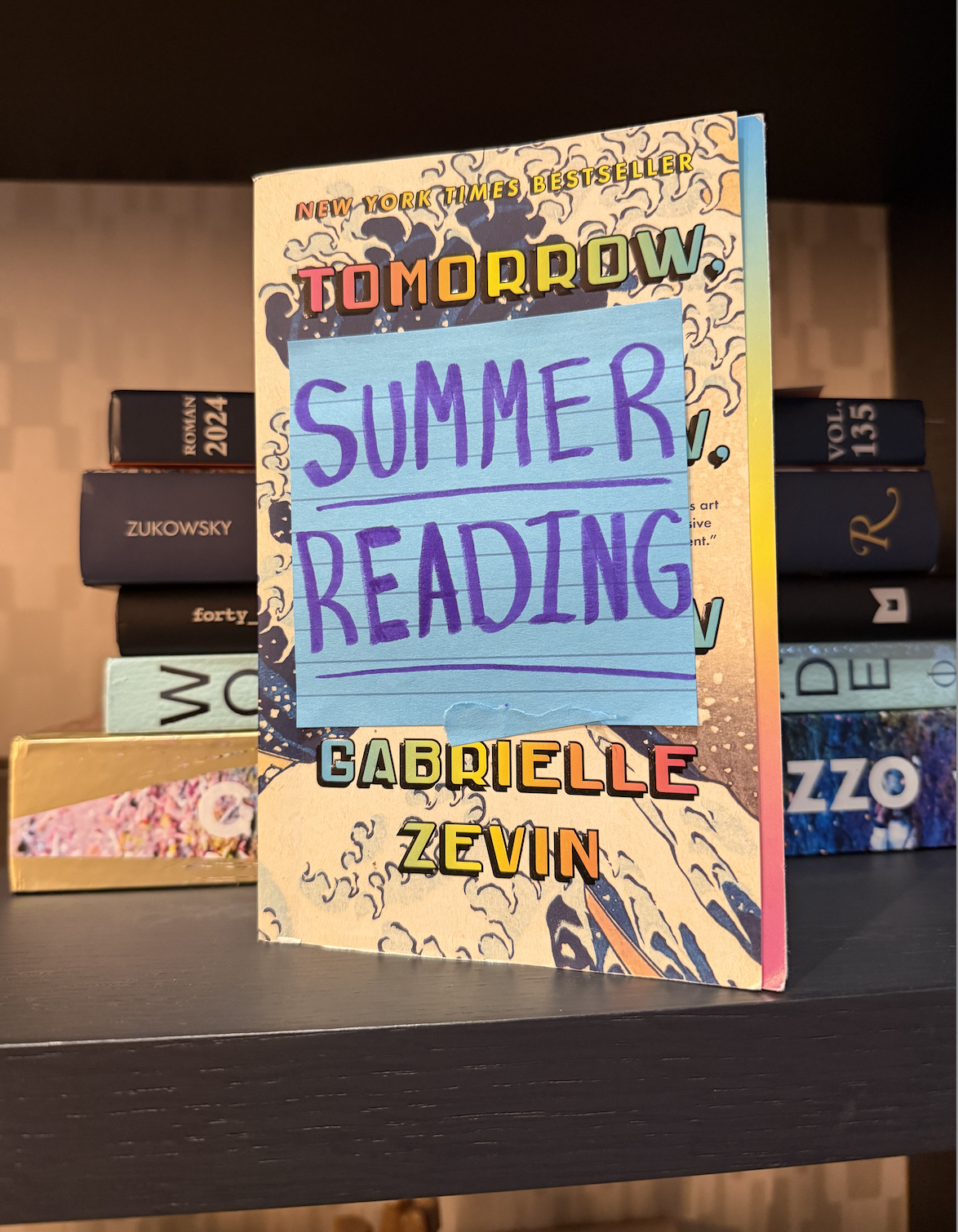 Last year's English 9 summer reading book: "Tomorrow, and Tomorrow, and Tomorrow."